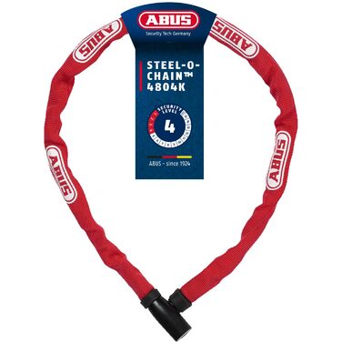 Ланцюговий замок для велосипеда ABUS Steel-O-Chain 4804K, спеціальна сталь, рівень безпеки 4, червоний, 75 см
