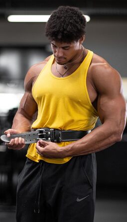 Fitgriff® Класичний пояс для важкої атлетики - 100% шкіра - для жінок та чоловіків - пояс для бодібілдингу, силових тренувань, важкої атлетики - Чорний (4 дюйми)