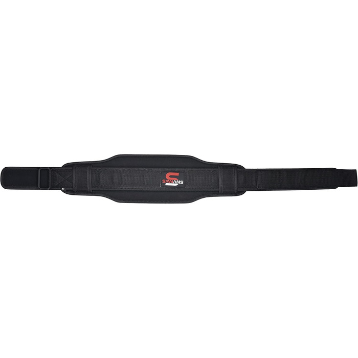 Пояс для важкої атлетики з неопрену, 14 см, з подвійним опором, для присідань, чорний, XL