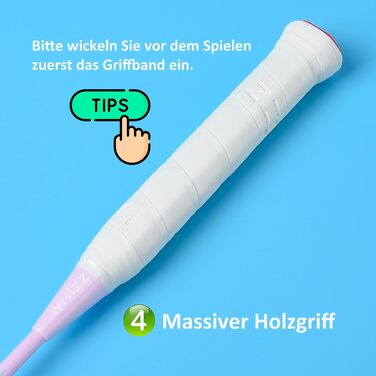 Набір для бадмінтону WHiZZ Carbon: ракетка графітова, воланчики, намотка, сумка (фіолетовий)