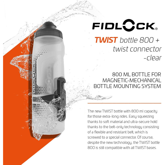 Пляшка для води Fidlock Twist 800 мл, прозора, для дорослих, унісекс