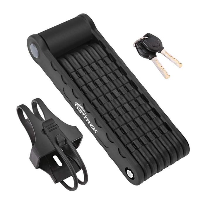 Замок для велосипеда Toptrek Faltschloss 94 см, 8 гнучких секцій, рівень безпеки 7, чорний