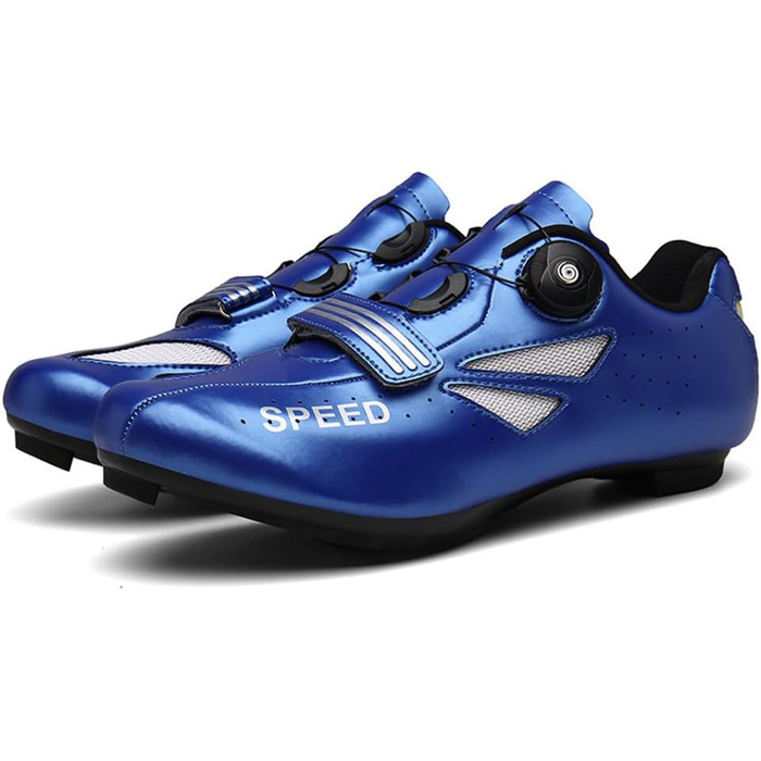 Велосипедні шкарпетки для чоловіків та жінок, MTB, шосейні, кросівки, дихаючі, для активного відпочинку, сумісні з SPD-SL/SPD, 36-47 EU, білий (43 EU, синій)