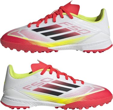 Дитячі футбольні бутси adidas F50 League для гри на траві, розмір 33 EU, білий/чорний/жовтий