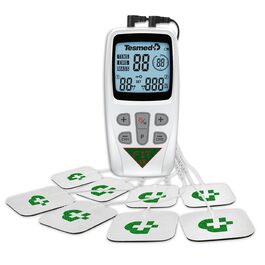 Електростимулятор м'язів TESMED Fit: EMS, TENS, масаж (3 в 1), 22 програми, 6 налаштовуються, для зняття болю та стимуляції м'язів живота, сідниць та грудей. Комплект з 8 електродів.