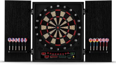 Електронна дартс-мішень oneConcept Dartmaster 180 з LED-дисплеєм, для 8 гравців, 12 дротиків, віртуальний суперник