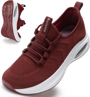 Жіночі кросівки з широкою колодкою та підтримкою арки | Зручні для бігу, тренувань та ходьби (40/41 EU, Бордовий)