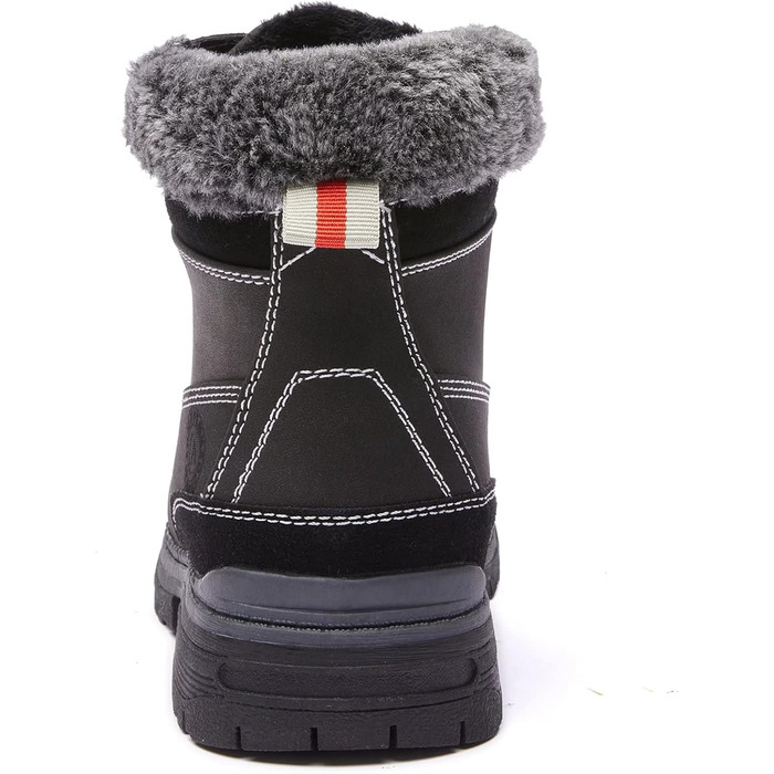 Черевики для ходьби ANJOUFEMME для жінок, зимові черевики, водонепроникні та теплі, для активного відпочинку, трекінгу та зимових прогулянок (41 EU, хутро чорне)