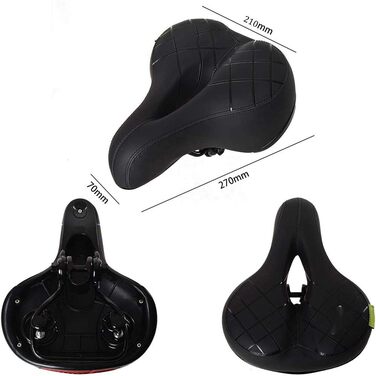 Lespar М'який ергономічний велосипедний сідло з гелем, підходить для жінок та чоловіків, туристичний сідло для міста, амортизований, комфортний гелевий сідло, велосипедне сідло для чоловіків та жінок