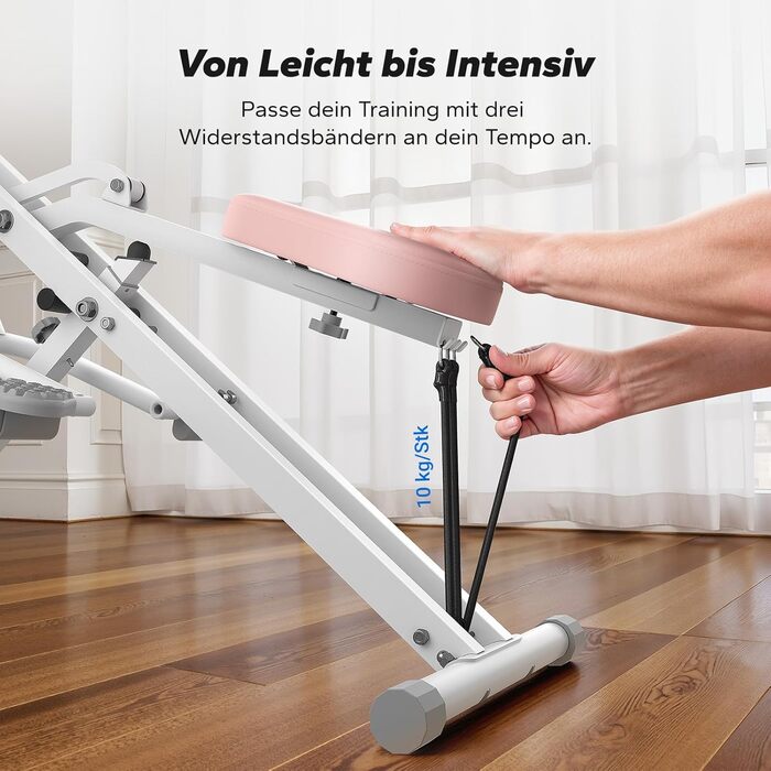 MERACH 2-в-1 тренажер для присідань та тяги, складаний, для тренування сідниць, ніг та корпусу, 10 хв збірки, до 160 кг (білий, R07 Pro)