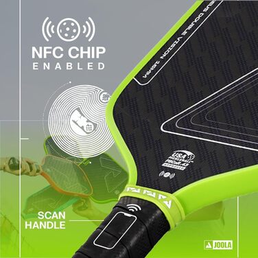 Падл для піклболу JOOLA Vision/Double Vision з фолією SK для зменшення вібрації, сертифікований USAPA Perseus Double Vision - Charge Green