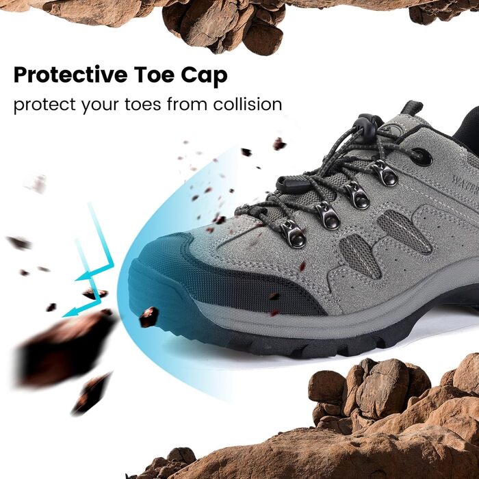 Черевики для ходьби CC Los - водонепроникні чоловічі туристичні черевики, зручні, легкі, дихаючі, розмір 40-48, коричневі. Водонепроникні, Outdoor, 1 розмір більше