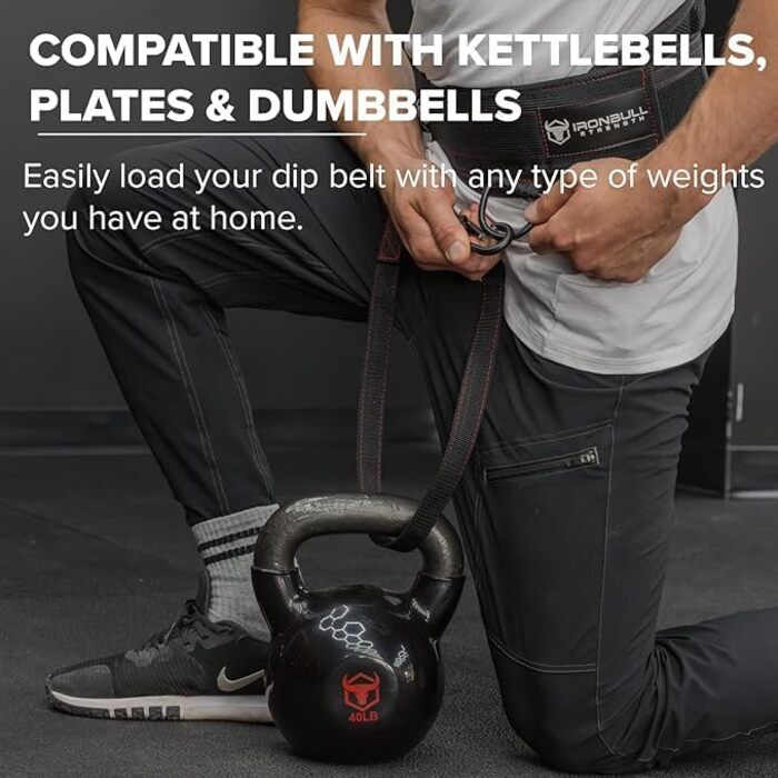 Пояс для підтягувань Advanced Dip Belt V2 - важкий, з посиленою спиною, ланцюгом та нейлоновим ременем. 3-точкові анкерні D-кільця для підтягувань, віджимань, присідань та іншого. Розмір L