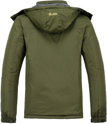 Чоловіча лижна куртка тепла зимова непромокальна Mante, вітрозахисна, з капюшоном для походів та подорожей (Хакі, M)