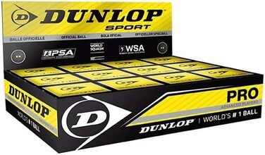 М'яч для сквошу Dunlop Sports XX Pro, 12 шт., чорний, подвійна жовта крапка