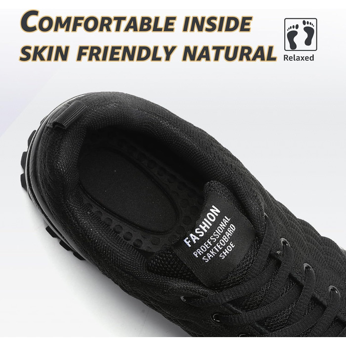 Чоловічі кросівки ASHION для бігу та занять спорту. Дихаючі, легкі, чорного кольору (44 EU)