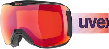 Гірськолижна маска uvex Downhill 2100 CV, чорна, дзеркальна лінза scarlet, colorvision orange (S2)