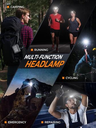 Налобний ліхтар ATuMan MH1 LED, 2 шт. з зарядним кейсом 6600mAh, 10 режимів світла, сенсор, IPX4, для кемпінгу/походів/бігу