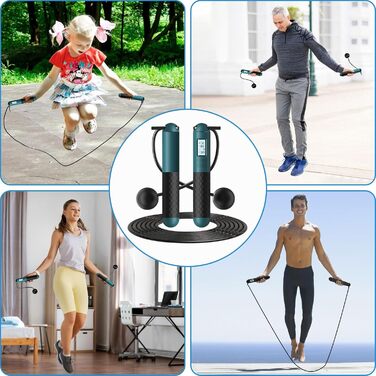Стрибкове канат для дорослих з лічильником. Регульований канат з підшипниками та неслизькими ручками. Бездротовий канат для тренувань/фітнесу/боксу для чоловіків/жінок.