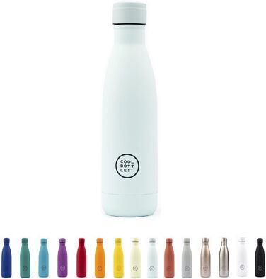 Термобутилка з нержавіючої сталі Cool Bottles 500 мл Pastel Sky, тримає холод 36 годин і тепло 18 годин, BPA Free, Triple-Cool Technology