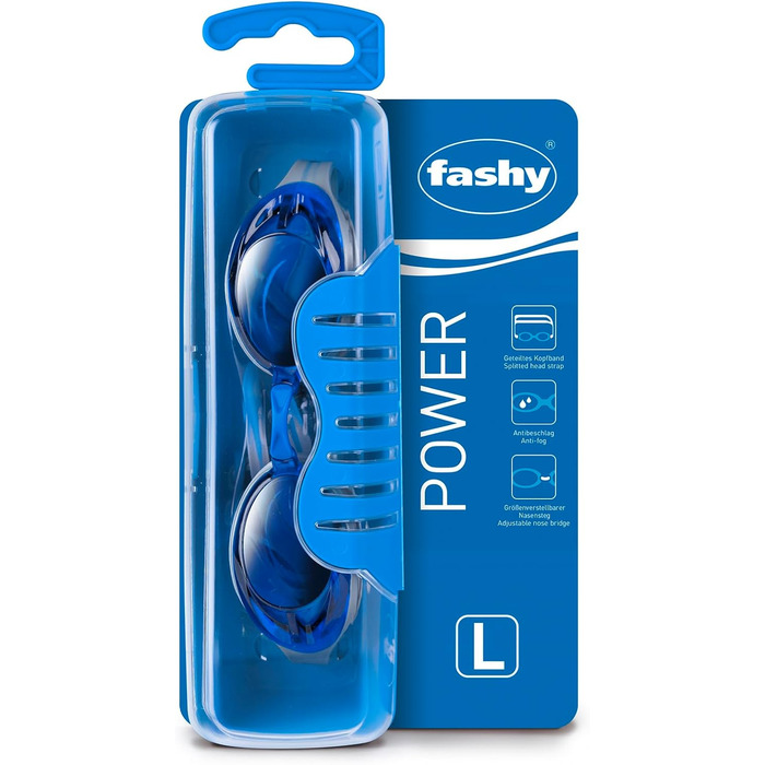 Окуляри для плавання Fashy Power Unisex, сині - комфортні, 1 шт.