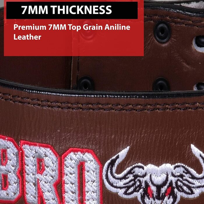 Шкіряний пояс для важкої атлетики IBRO, 7 мм, для чоловіків, присідання, станова тяга, силові тренування, бодібілдинг, міцна сталева пряжка, комфортне важке підняття, підтримує спину коричневий Small