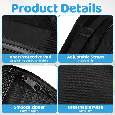 Сумка для роликів Flintronic, сумка для інлайнів, сумка для скейтборду, сумка для ковзанів з регульованим плечовим ременем, велика місткість (чорна)