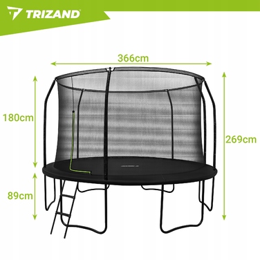 Батут із сіткою Trizand 366 см FT 12 (365-374 см)