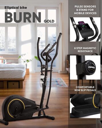 Магнітний орбітрек Zipro Burn Gold для дому, 8 рівнів навантаження, до 120 кг, кардіотренажер