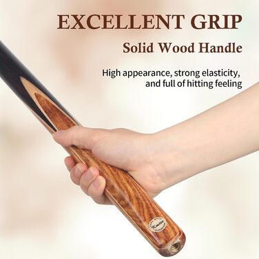 Кістьова кій для більярду Kmise 3/4: професійний більярдний кій з 4 фасками, 18/19 мм, вага 567.0 г, комплект з 2 подовжувачами, для дорослих