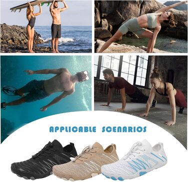 Чоловічі та жіночі аквашузи Barfußschuhe, швидковисихаючі, для плавання, пляжу та фітнесу, розмір 36-47, колір хакі