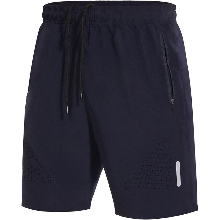 Шорти спортивні чоловічі SIHOHAN, швидковисихаючі, з кишенею на блискавці, для занять спортом та відпочинку (3XL, темно-синій)