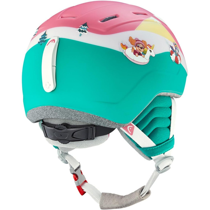 Дитячий лижний та сноуборд шолом Head MOJO PAW з окулярами, дизайн Paw Patrol, рожево-бірюзовий, розмір XXS