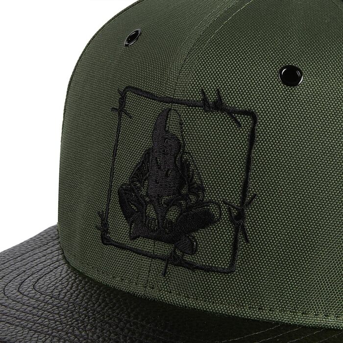 Кепка-снэпбек Nebelkind Unisex з принтом «Колючий дріт», регульований розмір, стиль стрітвір, оливковий колір