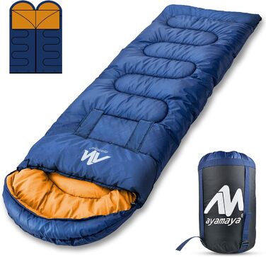 Спальний мішок Outdoor Deckenschlafsack Koppelbar, 5-15°C, 220x80 см для дорослих. Підходить для кемпінгу, трекінгу, риболовлі, подорожей. Водонепроникний, 3-сезонний, з можливістю з'єднання. Ліва блискавка.