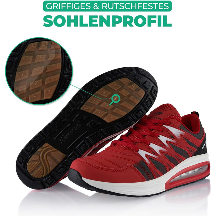 Спортивні кросівки для жінок та чоловіків з амортизацією, легкі бігові кросівки, чорно-червоні, 37 EU