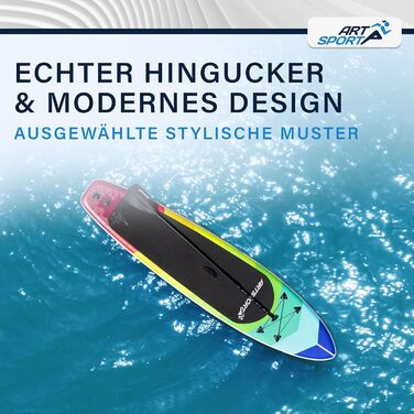 Надувна SUP-дошка ArtSport 320 см, до 150 кг, комплект – весло, помпа, ремінець, сумка