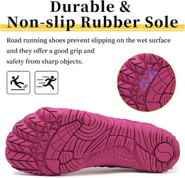 Босижні кросівки для жінок та чоловіків. Широкі босижні кросівки для бігу, трейлраннінгу, фітнесу. Zero-Drop підошва, кросівки з широкою передньою частиною. Легкі, дихаючі, комфортні, антиковзкі. Розміри 36-46 EU (36 EU, Рожево-червоний)