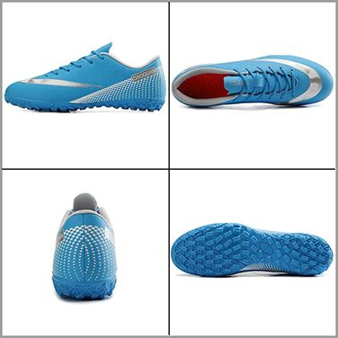 Дитячі футбольні бутси для хлопчиків та дівчаток, Indoor/Outdoor, Anti-Slip, з амортизацією, розмір 33 EU, блакитні