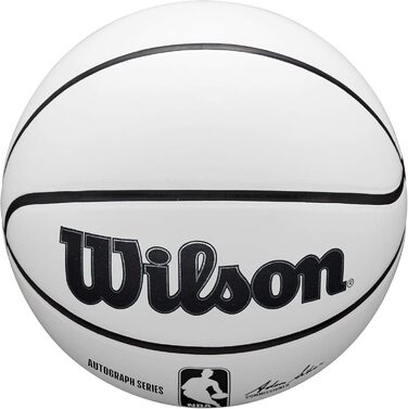 М'яч для баскетболу Wilson NBA з автографом, білий/коричневий, розмір 17.8-74.9 см
