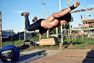 Медичний м'яч Wall-Ball 7 кг POWRX, професійний, бірюзовий