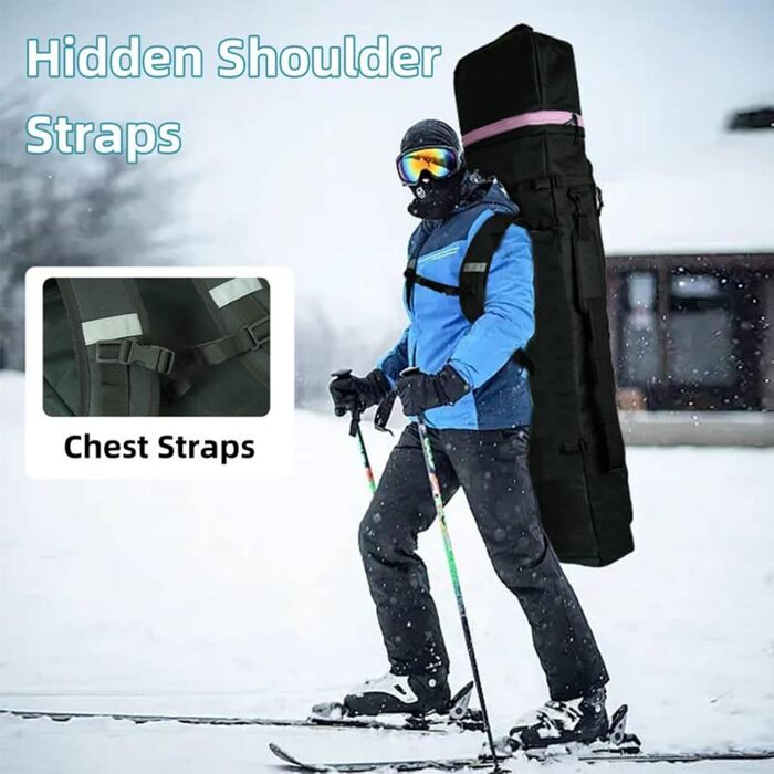 Чохол для сноуборду AUMTISC, чорний/синій, для сноубордів 155-180 см, водонепроникний, з регульованими лямками