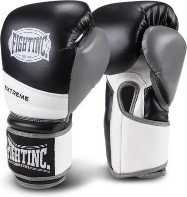 Боксерські рукавички Fightinc Extreme 10oz чорні/білі – для боксу, кікбоксингу, муай-тай, ММА, єдиноборств