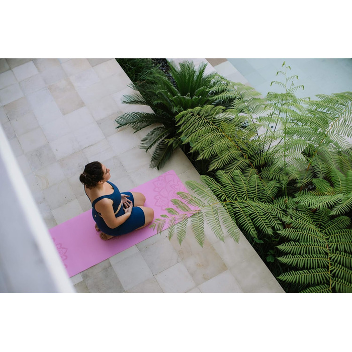 Йога мат Yoga Design Lab Die Flow | 6мм, двостороння | для Хот Йоги, Віньяса, Аштанга | з чохлом (Мандала Роуз)