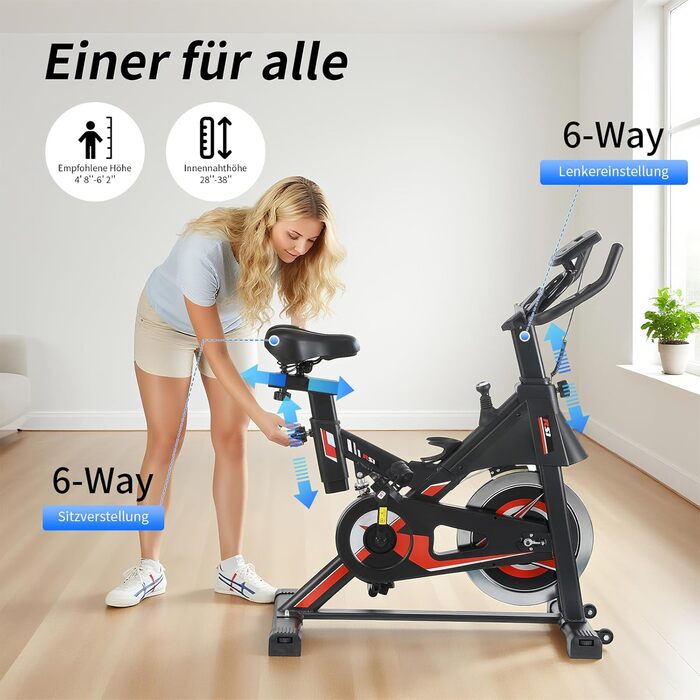 Велотренажер для дому з LCD-дисплеєм, підставкою та тримачем для пляшки. Тиха велотренажерна машина для дому, витримує до 150 кг. Спінінг-байк для занять вдома