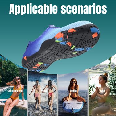 Водні шкарпетки для плавання та серфінгу WateLves: чоловічі та жіночі, швидко сохнуть, унісекс, блакитні, 38 EU