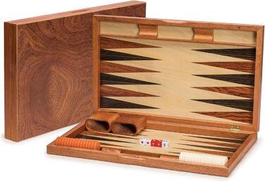 Набір для гри в шашки Yellow Mountain Imports з палісандру з дерев'яними інтарсіями, Knoll, з акриловими фішками та дерев'яними кубиками, розмір дошки 49 см