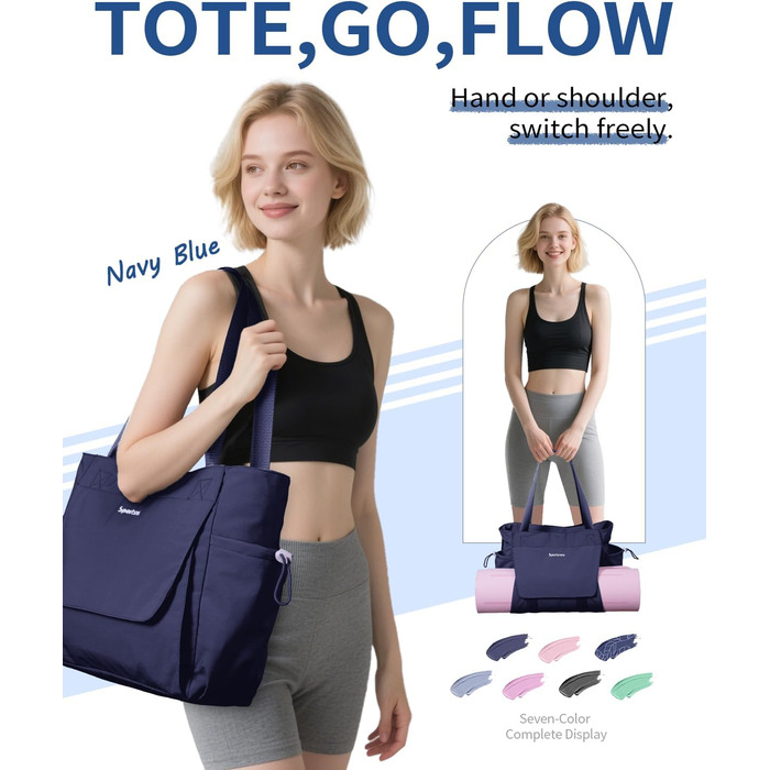Сумка для йоги Yogatasche Damen (Marineblaue) велика водонепроникна з відділенням для мокрого та кріпленням для килимка