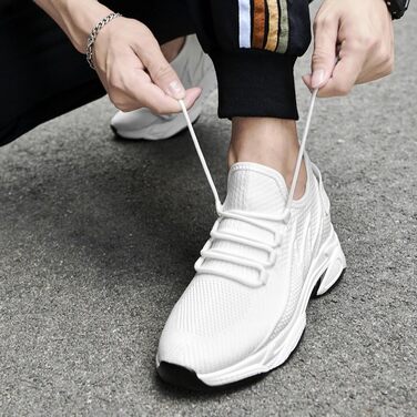 Збільшувачі висоти Elevate Shoes: кросівки з підняттям на 6/8/10 см, сітка, білі, 43 EU