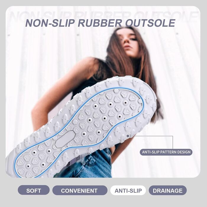 Аквашузи Mabove для плавання та серфінгу, чоловічі та жіночі, швидко сохнуть, 43 EU, сірий та білий